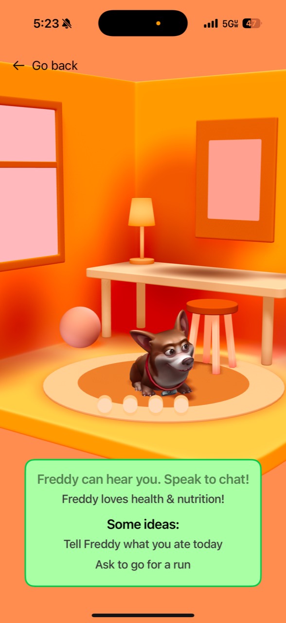 A child chatting with Freddy in the Besties app